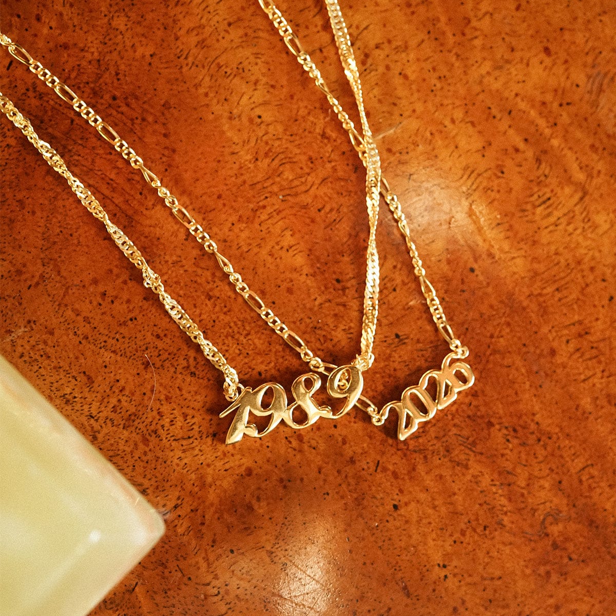 Personalised Year Necklace 18ct Gold Plate