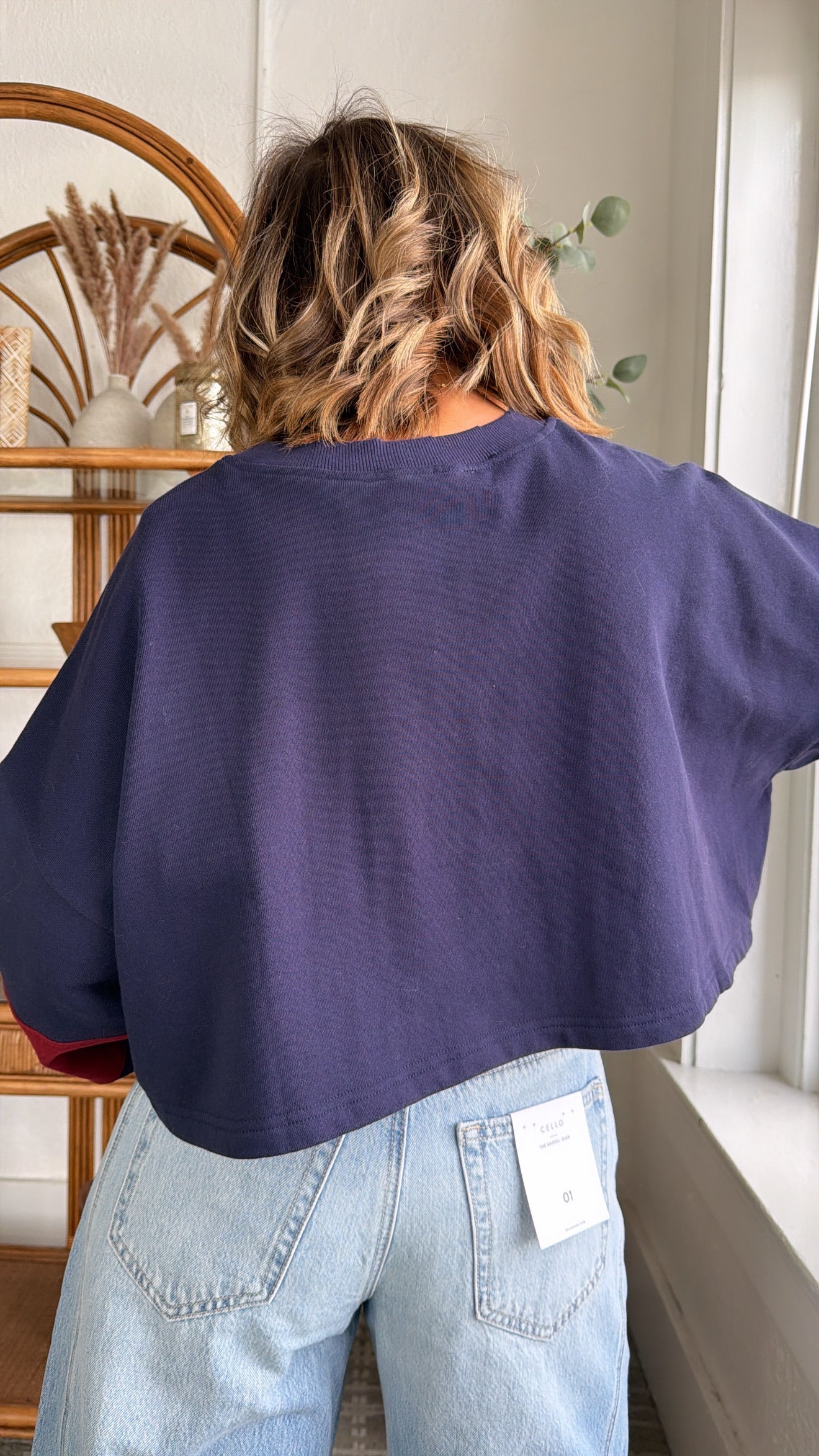 The Ivy Stripe Top, Navy/Maroon