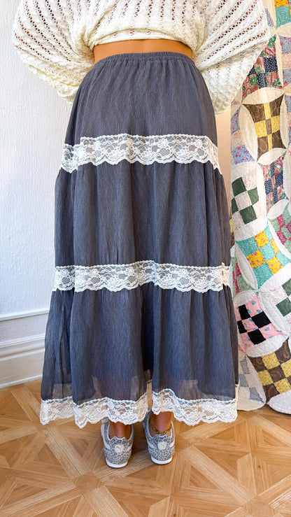 Stormy Meadow Maxi Skirt, Stone