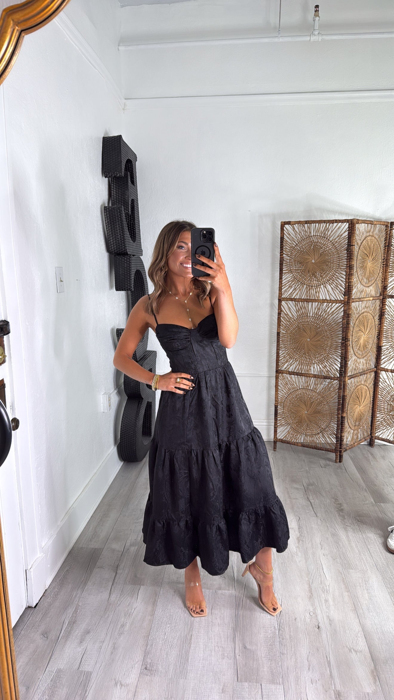 Throne Heart Lace Dress, Black