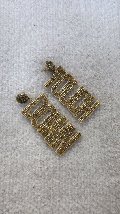 Touchdown Beaded Earring, Gold