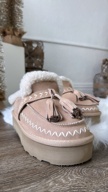 Soft Stride Platform Slip Ons, Sand