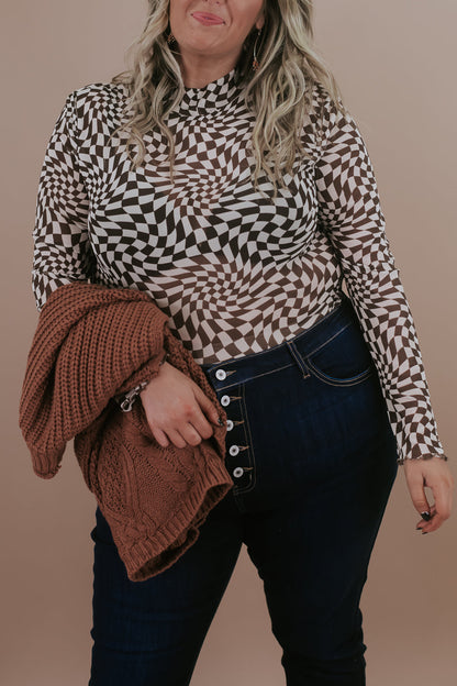 Up To No Good Mesh Top, Java/White