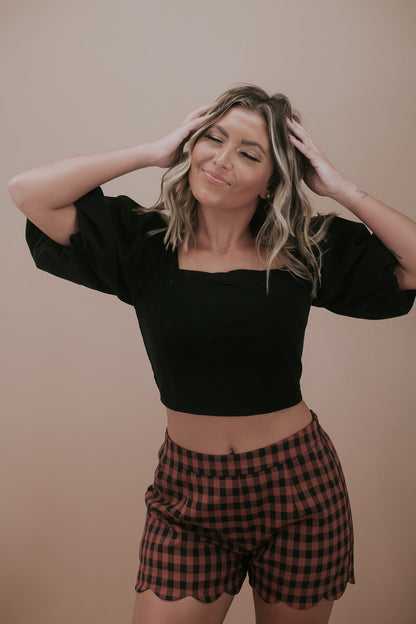 The Latest Corduroy Crop Top, Black
