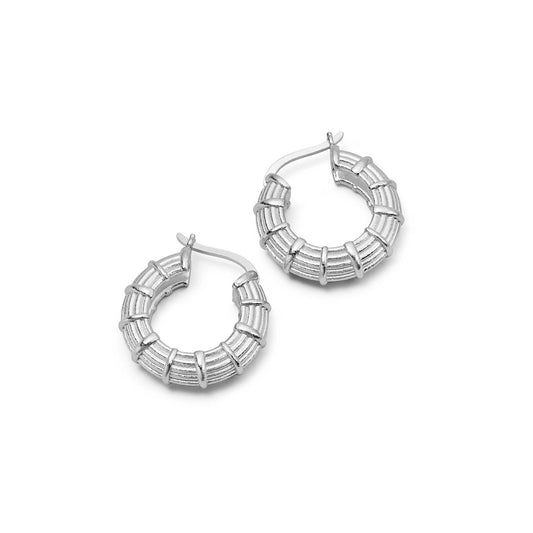 Apollo Midi Hoops Silver Plate