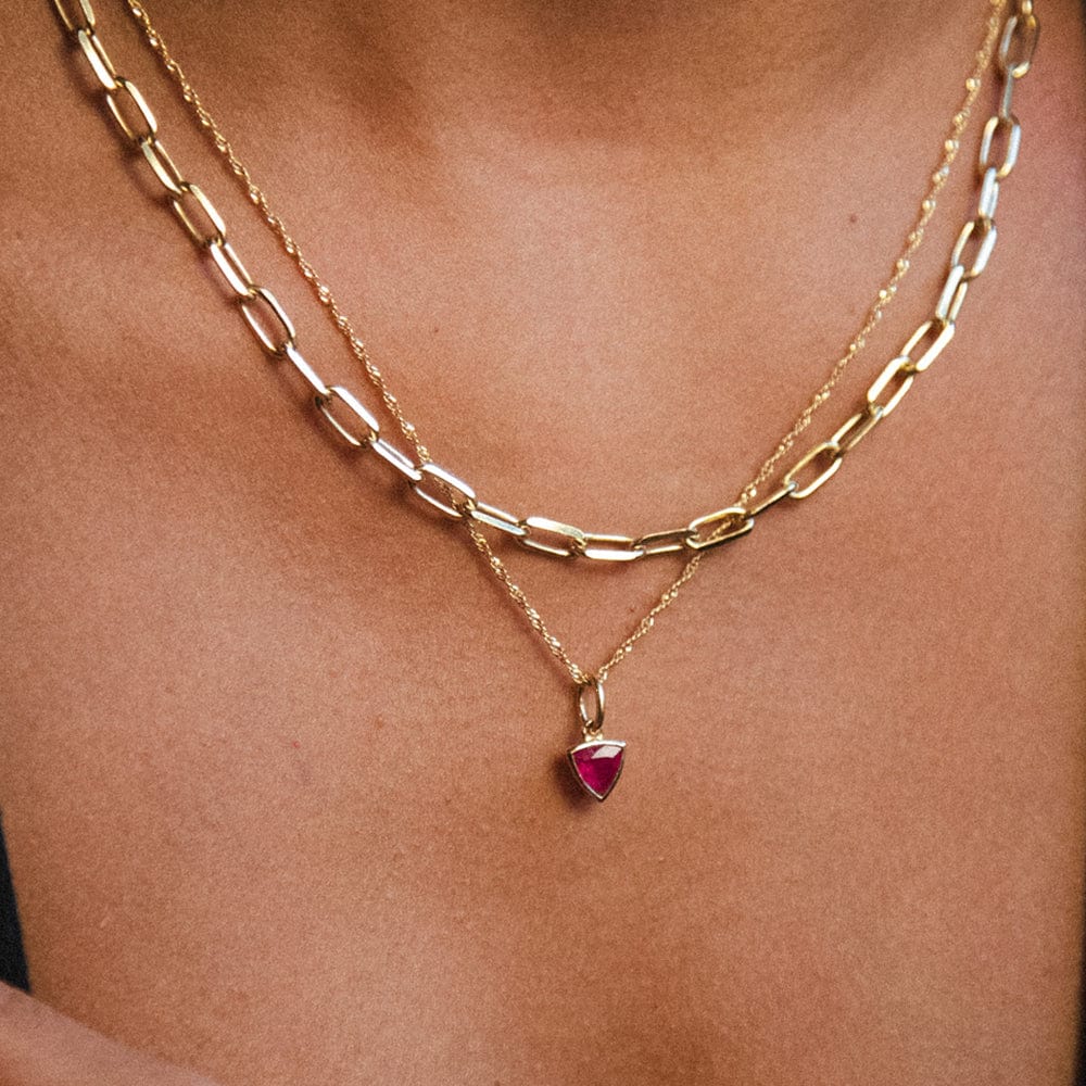 Birthstone Charm Necklace 18ct Gold Plate