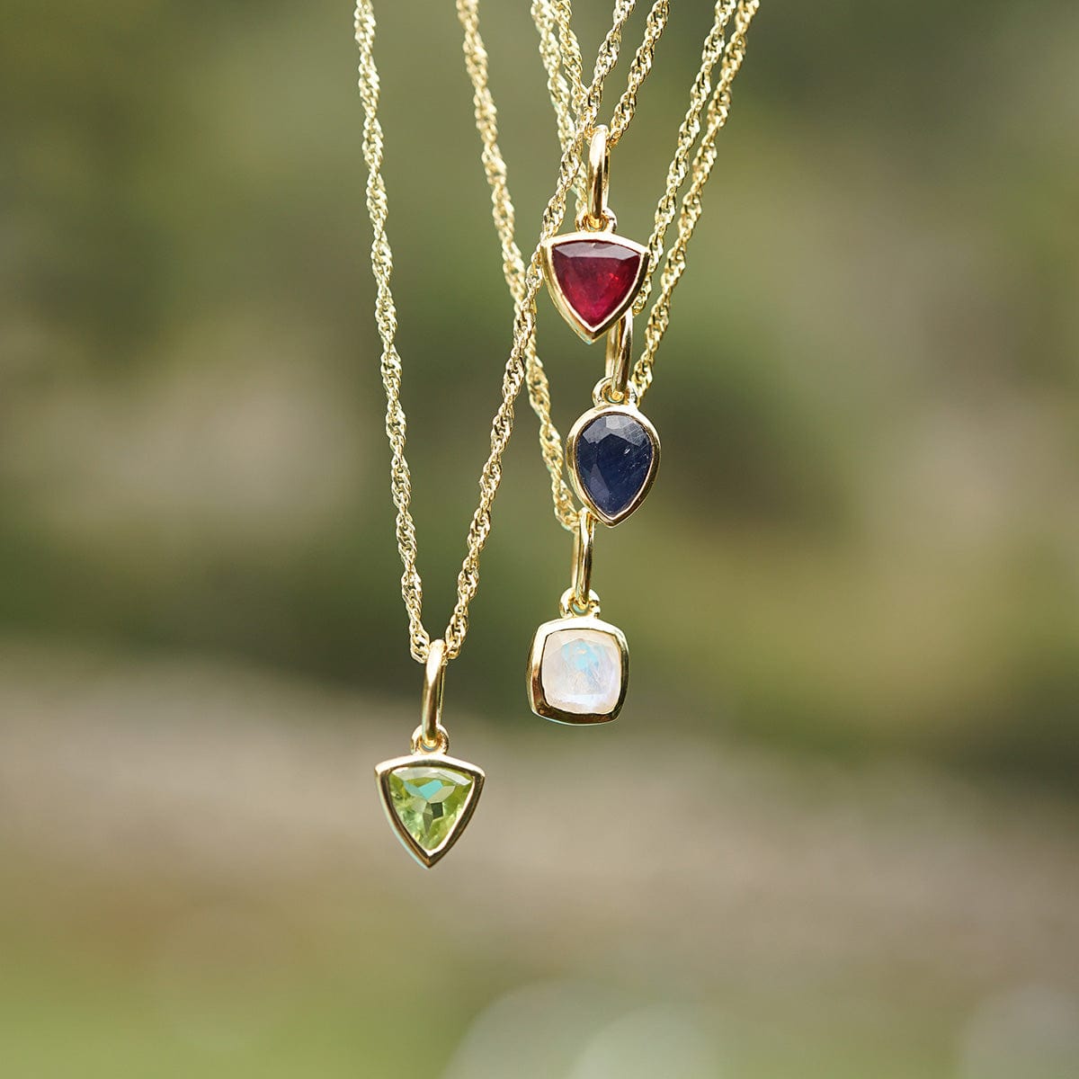 Birthstone Charm Pendant 18ct Gold Plate