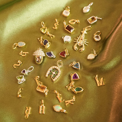 Birthstone Charm Pendant 18ct Gold Plate