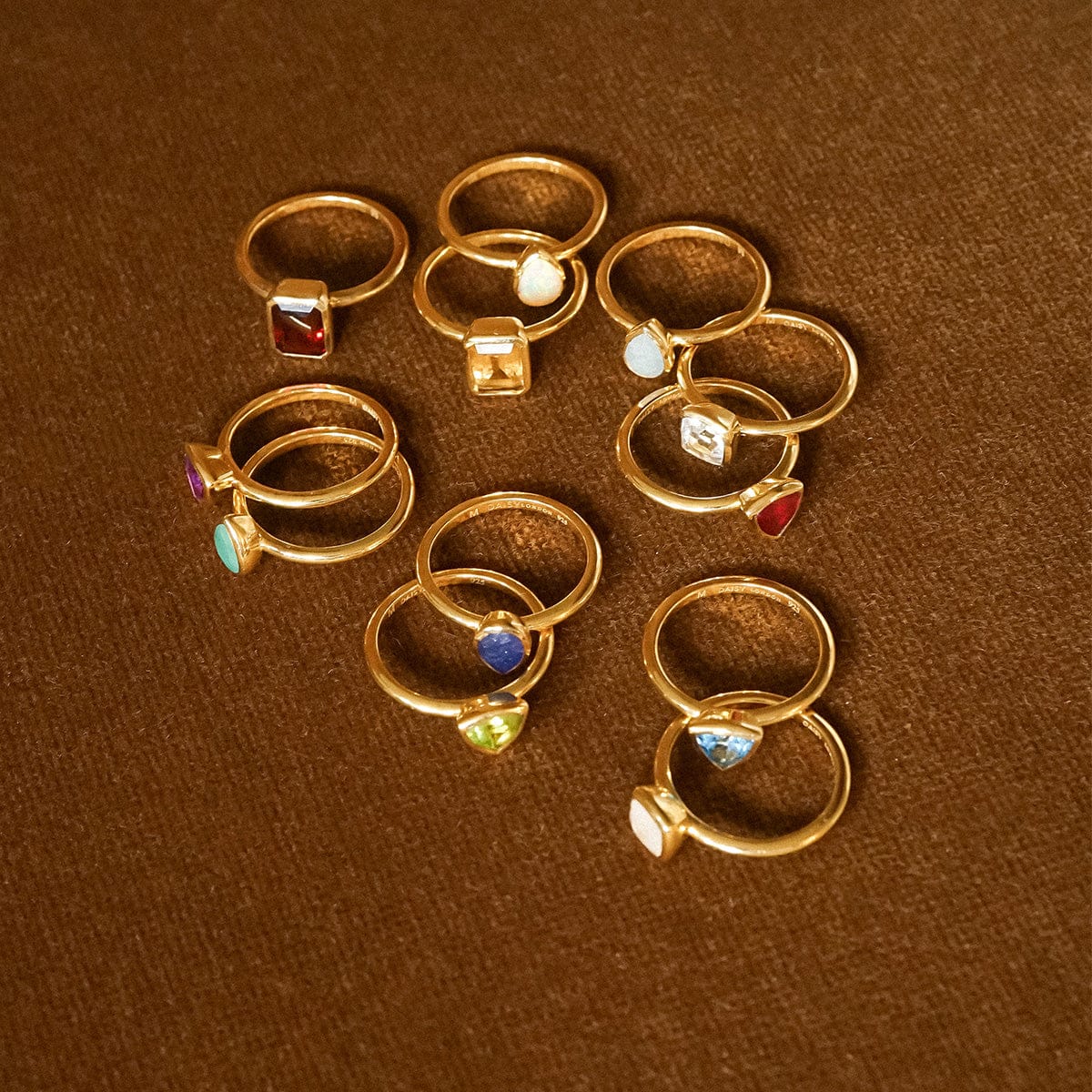 Blue Topaz December Birthstone Ring 18ct Gold Plate