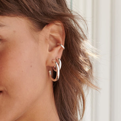 Bold Hoop Earrings Sterling Silver