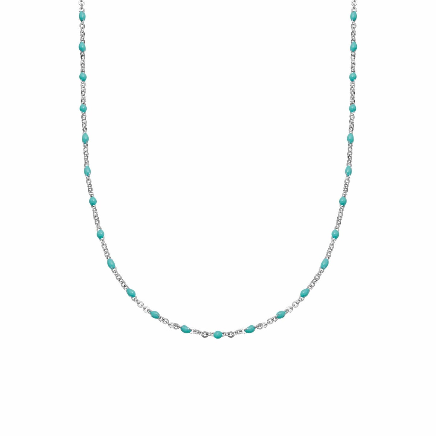 Enamel Beaded Necklace Sterling Silver