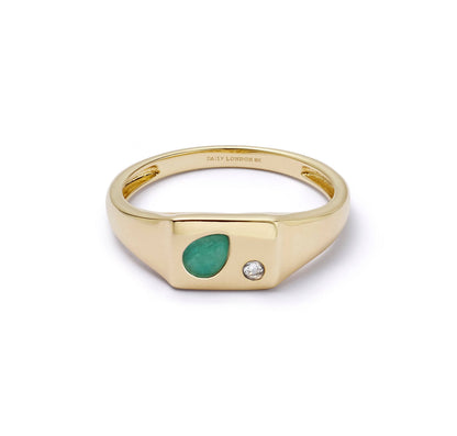 Estée Lalonde Birthstone Signet Ring 9ct Solid Gold