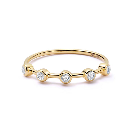 Estée Lalonde Fine Round Sapphire Ring 14ct Solid Gold