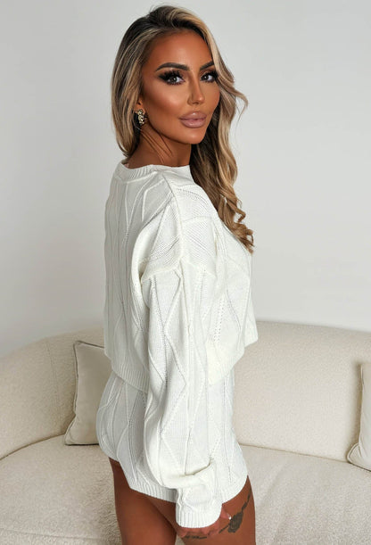 Gentle Tease Cream Lounge Knitted Shorts