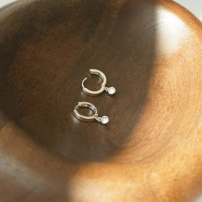 Healing Huggie Hoop Earrings Sterling Silver