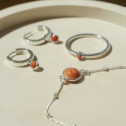 Healing Huggie Hoop Earrings Sterling Silver