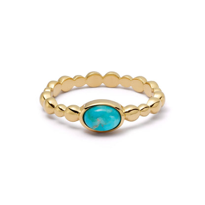 Healing Stone Bobble Ring 18ct Gold Plate