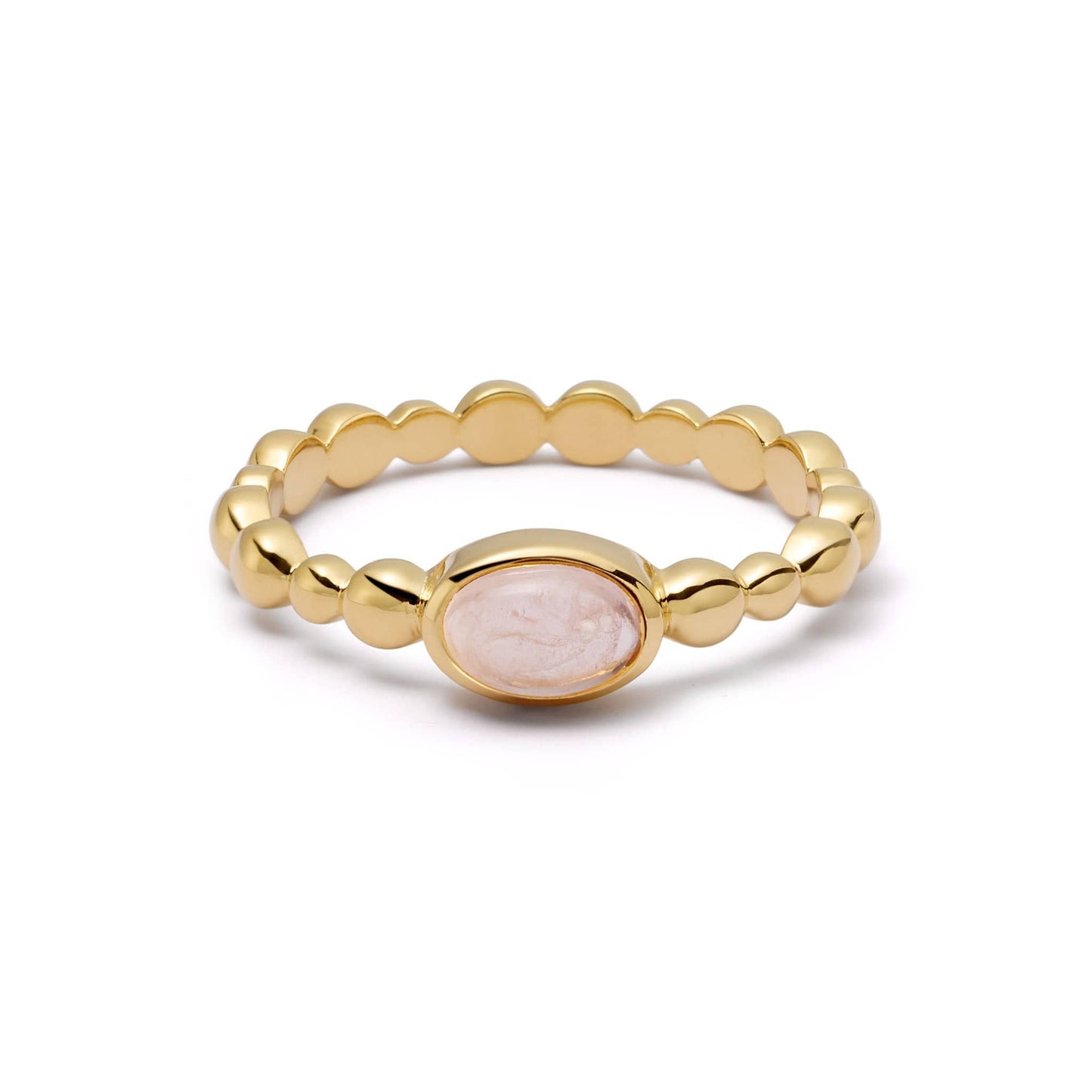 Healing Stone Bobble Ring 18ct Gold Plate