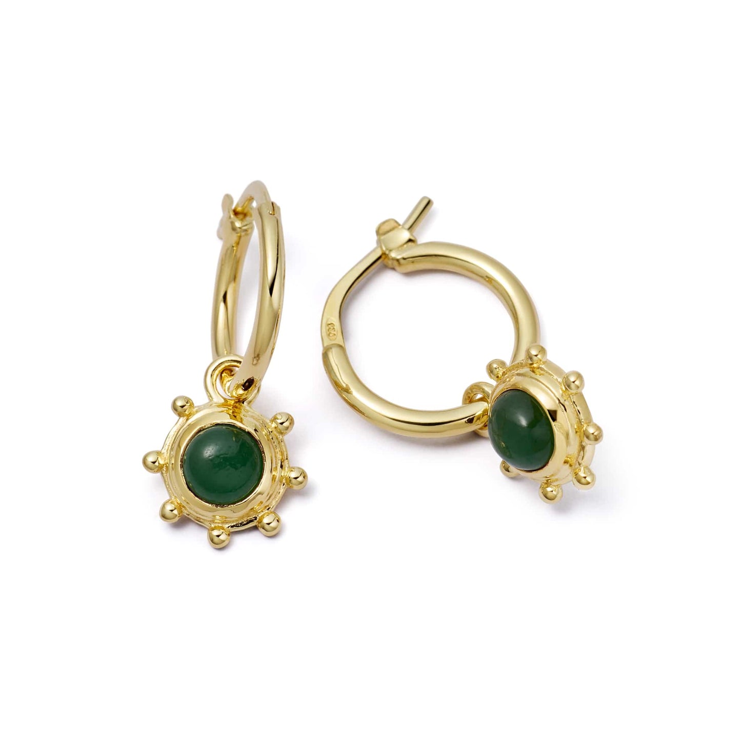 Healing Stone Charm Earrings 18ct Gold Plate