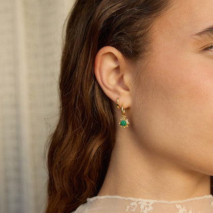 Healing Stone Charm Earrings 18ct Gold Plate