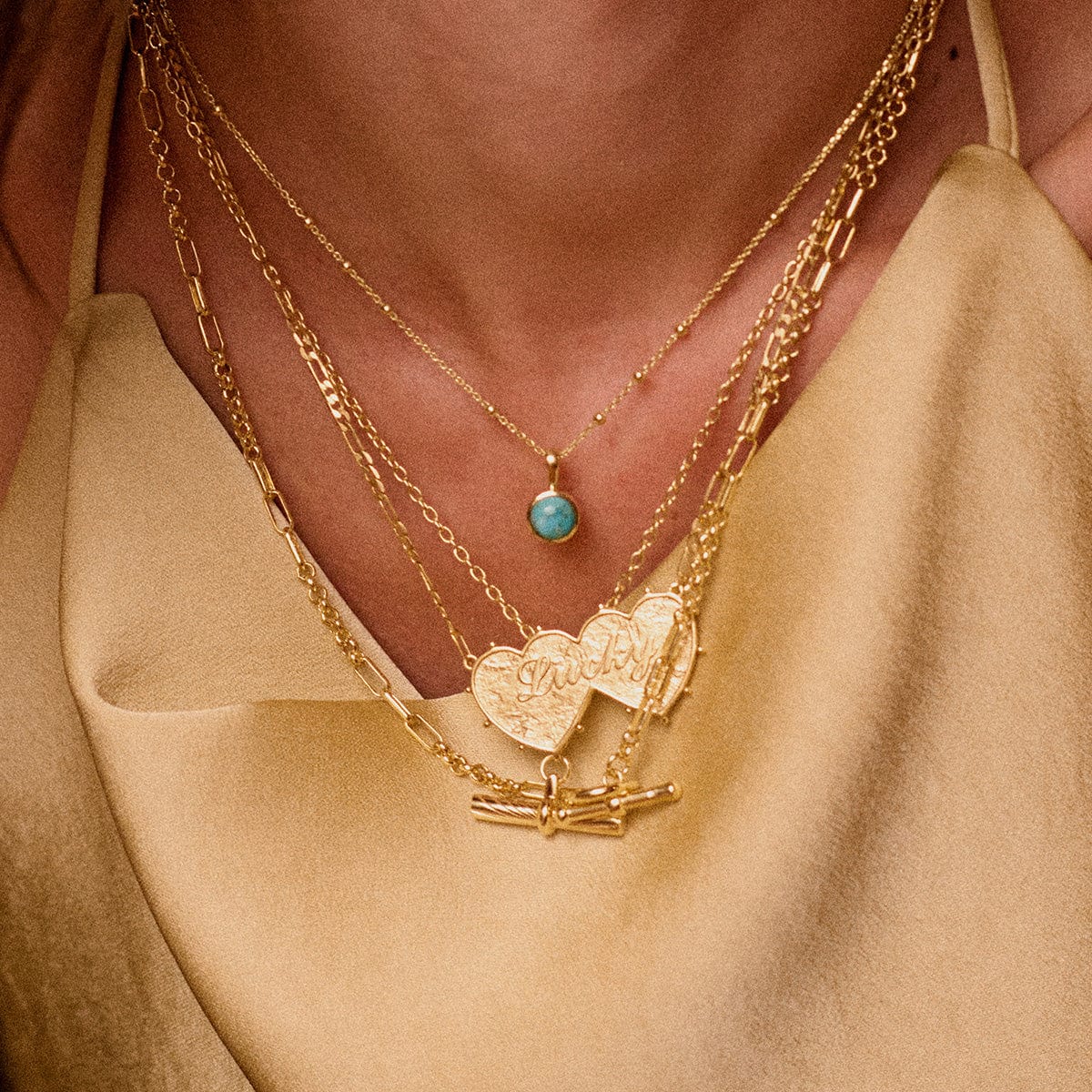 Healing Stone Necklace 18ct Gold Plate
