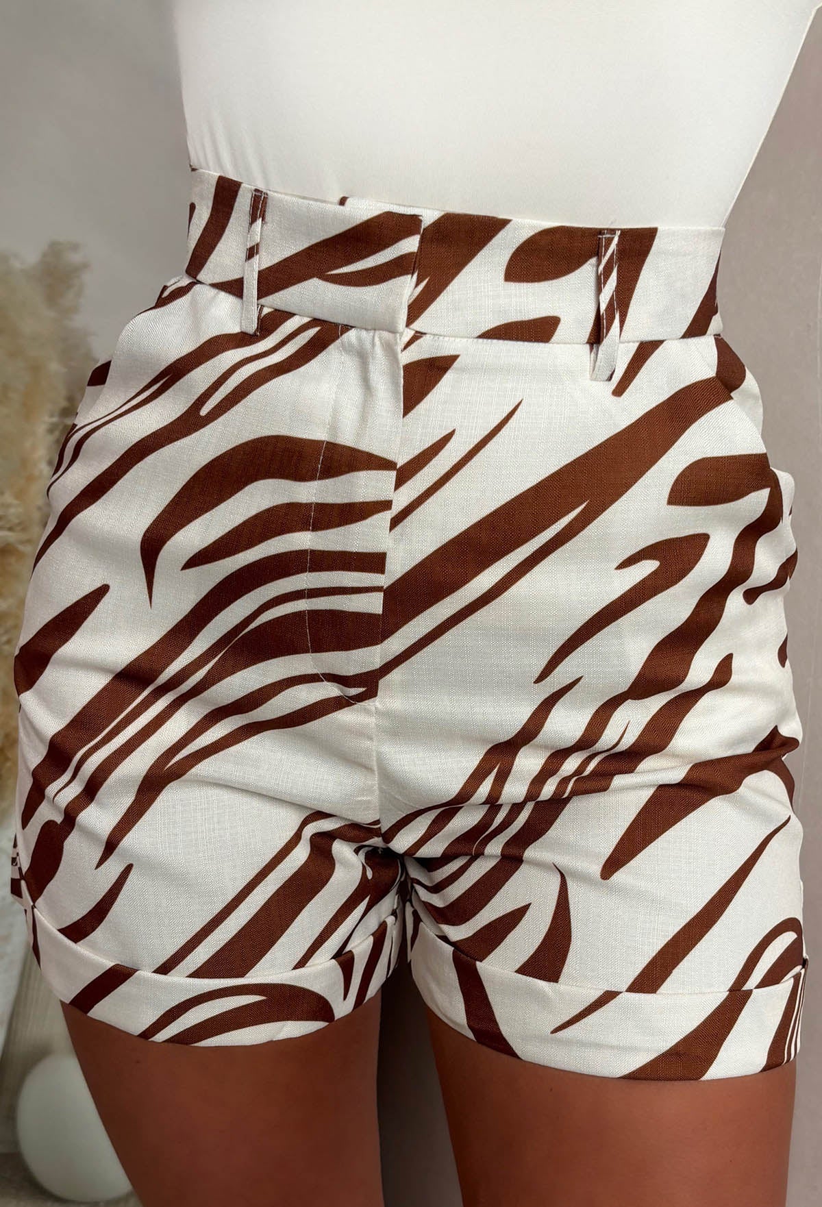 Hottie Mode Brown Tailored Blazer And Short Co-Ord