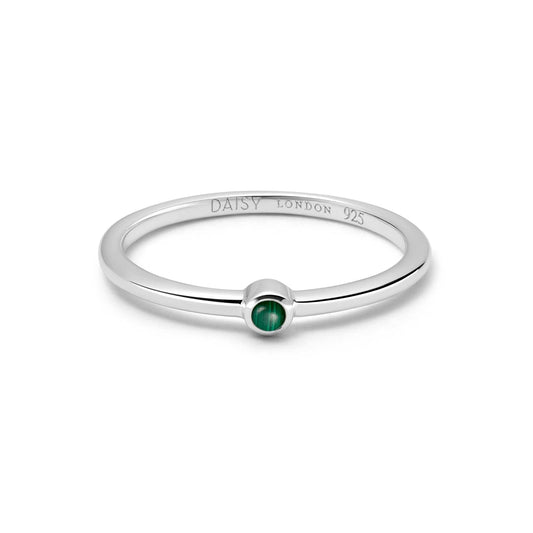 Malachite Healing Stone Ring Sterling Silver