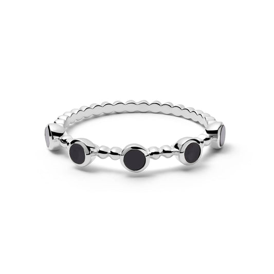 Polly Black Onyx Bobble Ring Sterling Silver