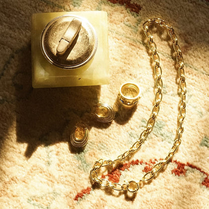 Polly Vintage Link Chain Necklace 18ct Gold Plate