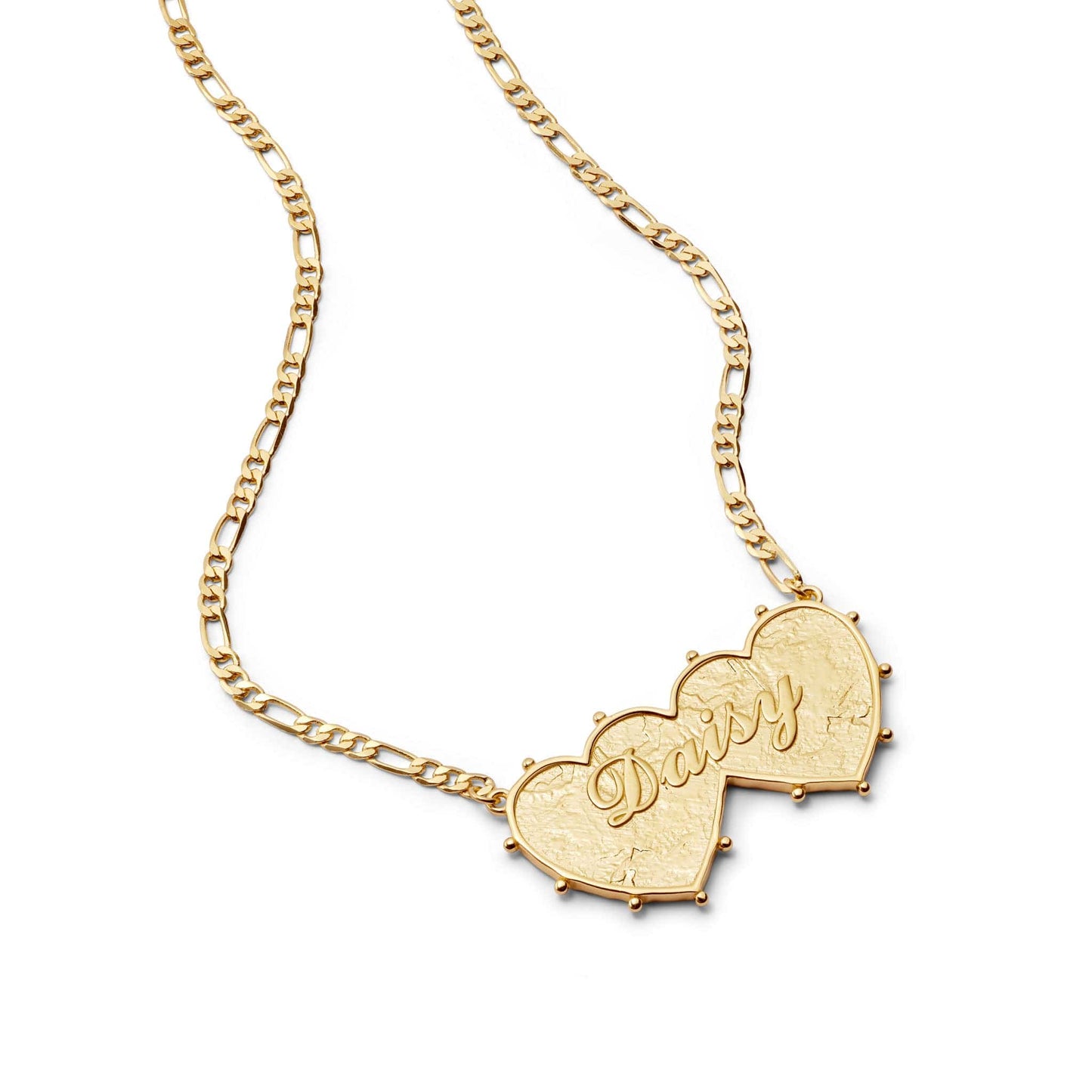 Shrimps Double Heart Necklace 18ct Gold Plate