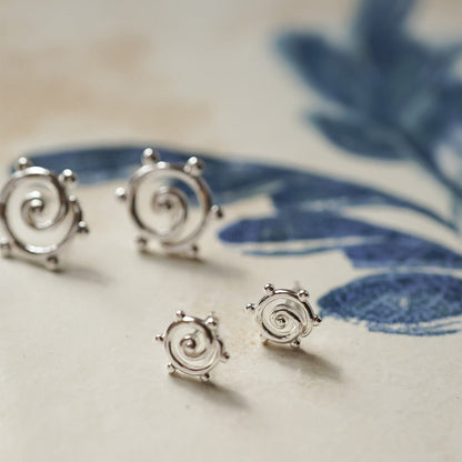 Spiral Sun Maxi Stud Earrings Sterling Silver