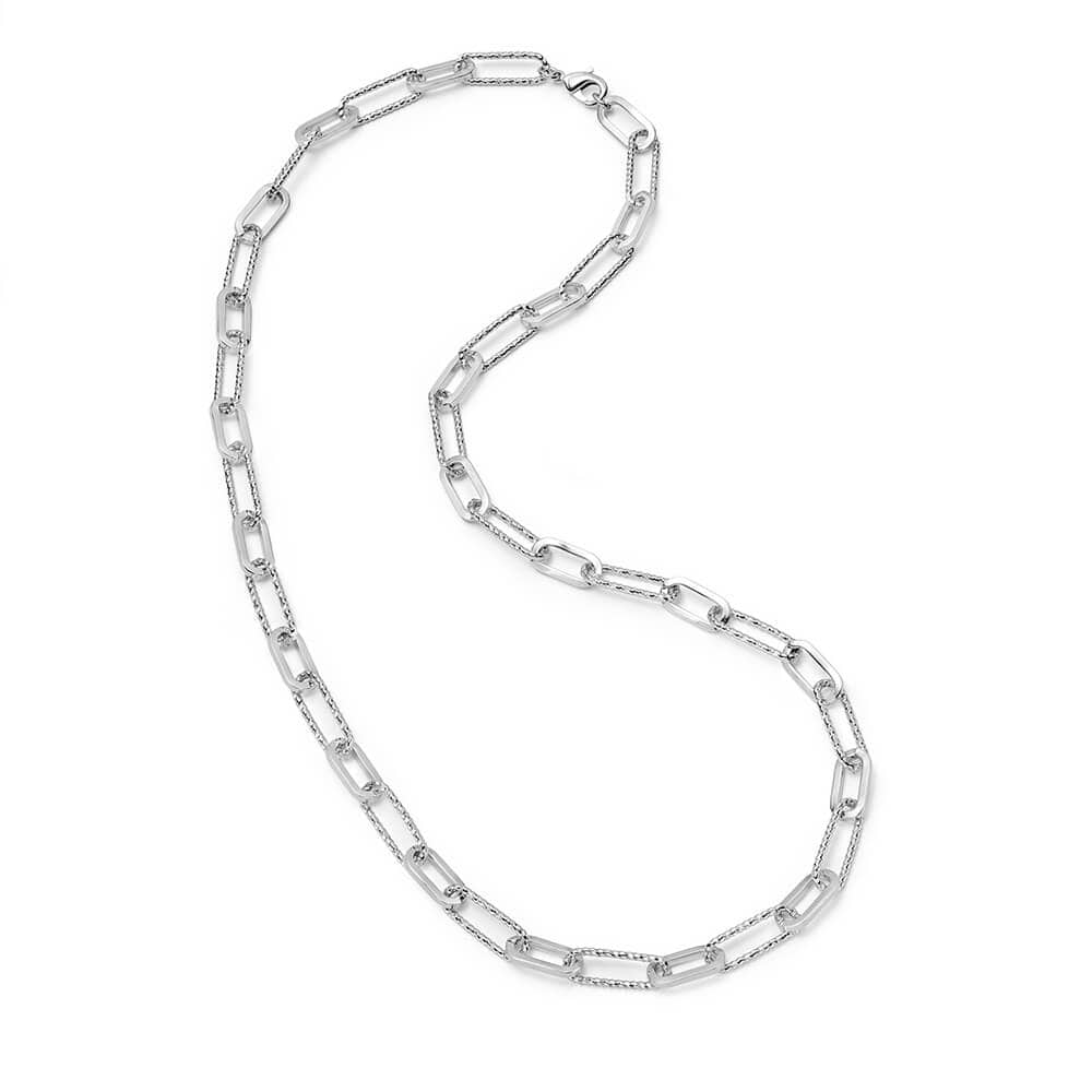 Polly Paperclip Chain Necklace Silver Plate